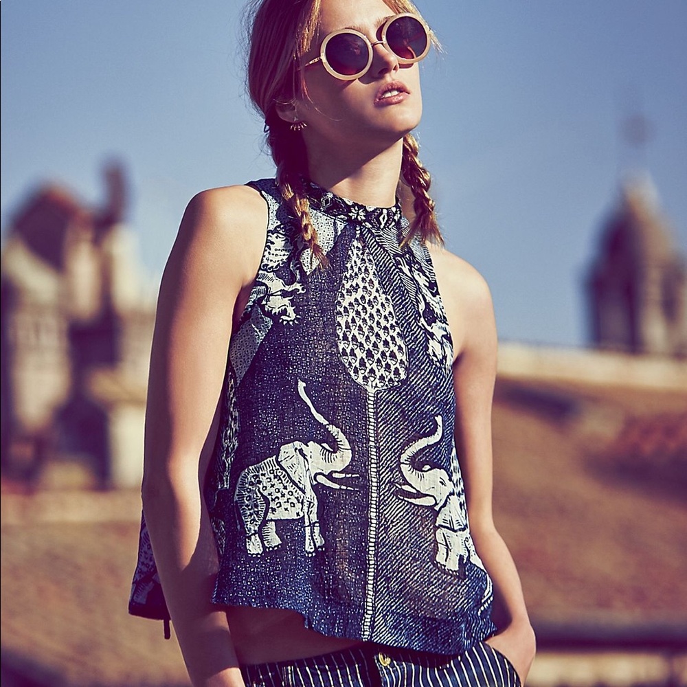 Free People Double Dutch Gauze Top Size Small